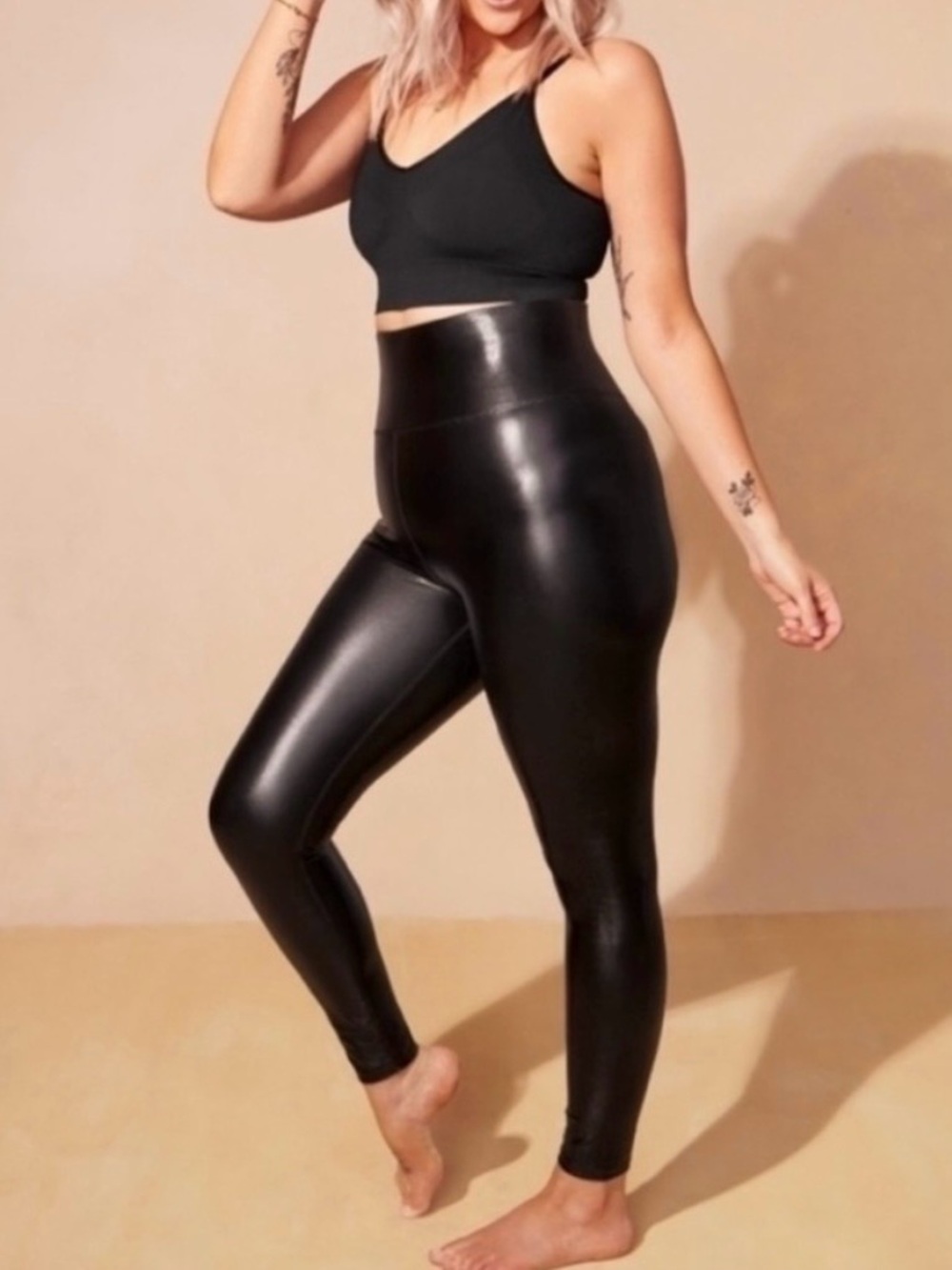 KNIX x The Birds Papaya XXXL High Waist Metallic Leggings in Black